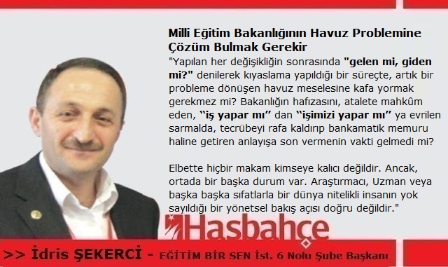 Milli Eğitim Bakanlığının Havuz Problemine Çözüm Bulmak Gerekir