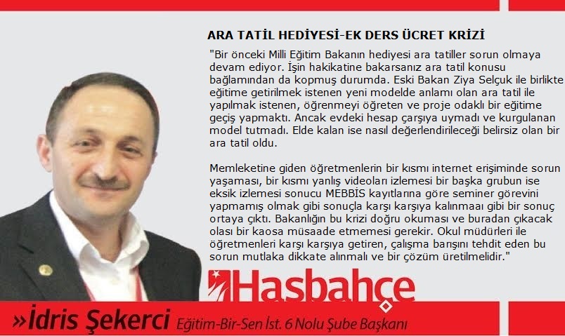 ARA TATİL HEDİYESİ-EK DERS ÜCRET KRİZİ