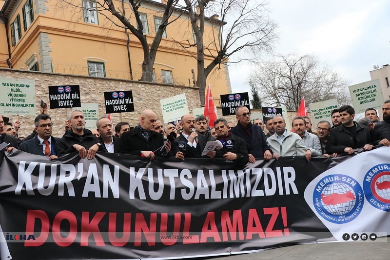 MEMUR-SEN, İsveç’te Kur’an-ı Kerim Yakılmasını İstanbul’da Protesto Etti