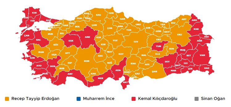 14 Mayıs Cumhurbaşkanı 1. Tur Seçim Sonuçları Açıklandı