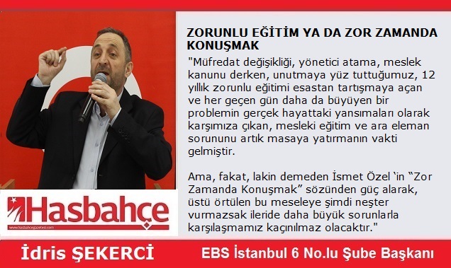 ZORUNLU EĞİTİM YA DA ZOR ZAMANDA KONUŞMAK