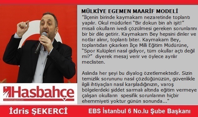 MÜLKİYE EGEMEN MAARİF MODELİ