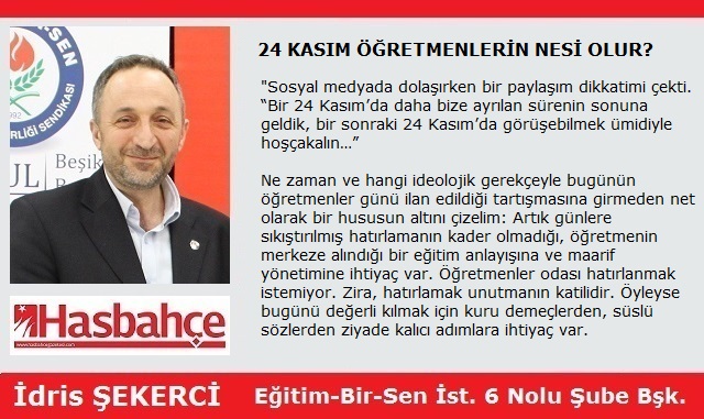 24 KASIM ÖĞRETMENLERİN NESİ OLUR?