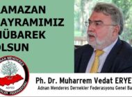 ADFED Genel Başkanı Ph. Dr. Muharrem Vedat Eryetiş’ten Ramazan Bayramı Mesajı
