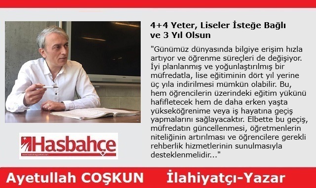 4+4 Yeter, Liseler İsteğe Bağlı ve 3 Yıl Olsun