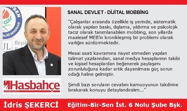SANAL DEVLET – DİJİTAL MOBBİNG