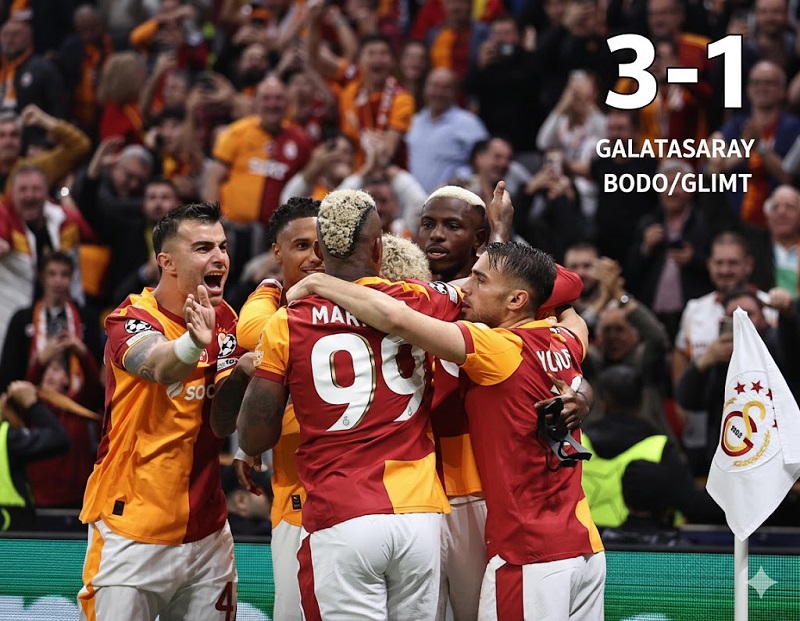 Galatasaray, Şampiyonlar Ligi’nde Doludizgin! Bodo/Glimt’i 3 Golle Geçti!