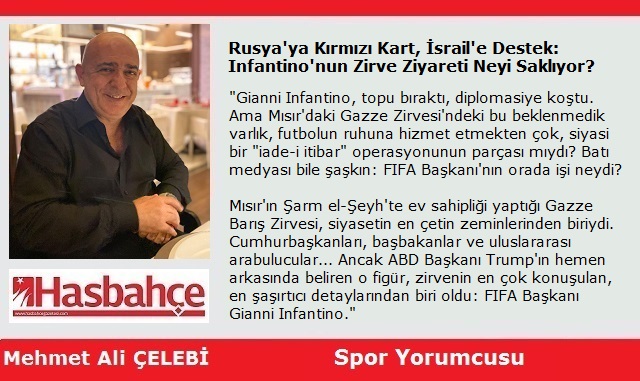 Rusya’ya Kırmızı Kart, İsrail’e Destek: Infantino’nun Zirve Ziyareti Neyi Saklıyor?