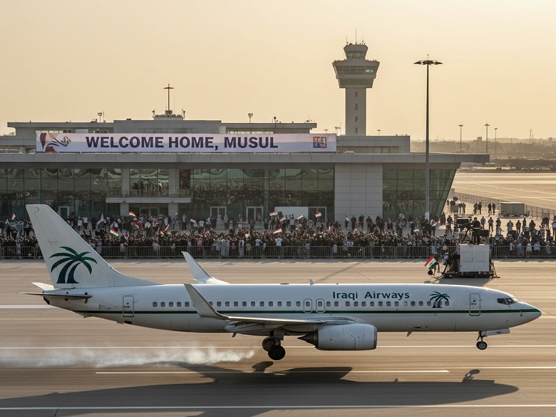 11 YIL SONRA BÜYÜK AN: MUSUL HAVALİMANI’NA İLK UÇAK İNDİ