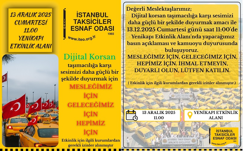 Taksi Şoförlerinden “Korsan Uygulama” Protestosu: Basın Açıklaması ve Büyük Buluşma Çağrısı