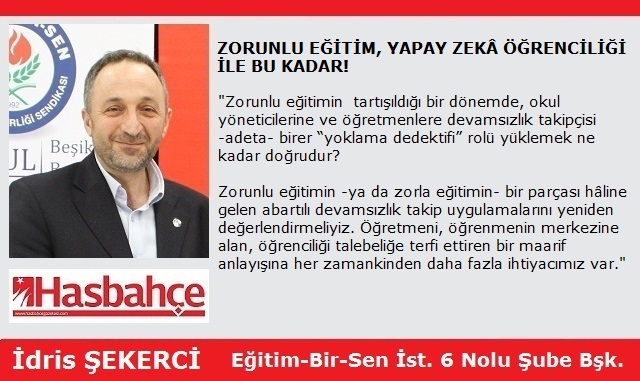 ZORUNLU EĞİTİM, YAPAY ZEKÂ ÖĞRENCİLİĞİ İLE BU KADAR!