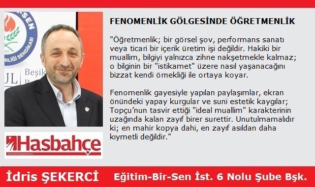 FENOMENLİK GÖLGESİNDE ÖĞRETMENLİK