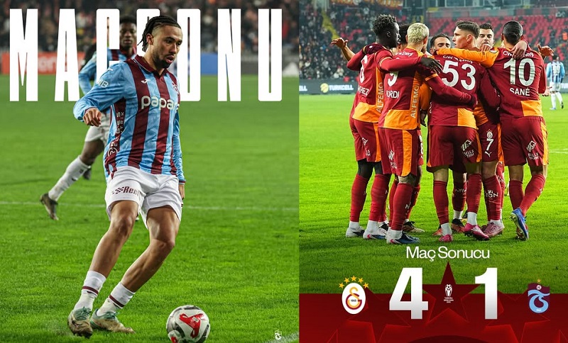 SÜPER KUPA’DA ASLAN KÜKREDİ: Galatasaray, Trabzonspor’u 4-1 ile Geçerek Final Biletini Aldı!