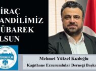 Kağıthane Erzurumlular Derneği Başkanı Mehmet Yüksel KIZILOĞLU’ndan Miraç Kandili Mesajı
