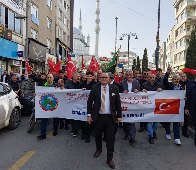İstanbul’da Gümüşhane Rüzgarı: Kurtuluşun 108. Yılında Şehitlere Saygı Yürüyüşü