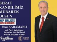 Kağıthane Belediye Meclis Üyesi ve Meclis Başkan Vekili Rıza KARAMANLI’dan Berat Kandili Mesajı