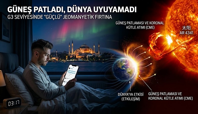 Güneş Patladı, Dünya Uyuyamadı: G3 Seviyesinde “Güçlü” Jeomanyetik Fırtına!
