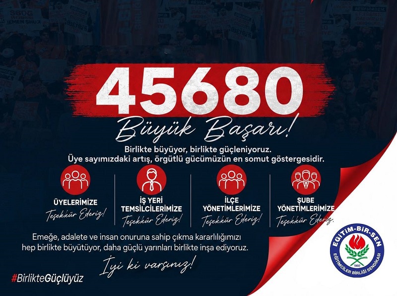 EĞİTİM-BİR-SEN İSTANBUL’DA ZİRVEYİ BIRAKMADI: 45 BİNİ AŞKIN ÜYEYLE TARİHİ BAŞARI