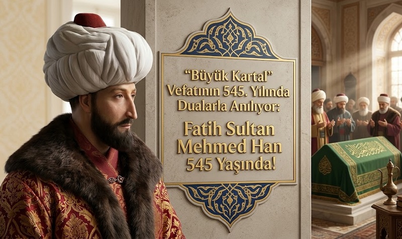 “Büyük Kartal” Vefatının 545. Yılında Dualarla Anılıyor: Fatih Sultan Mehmed Han 545 Yaşında!