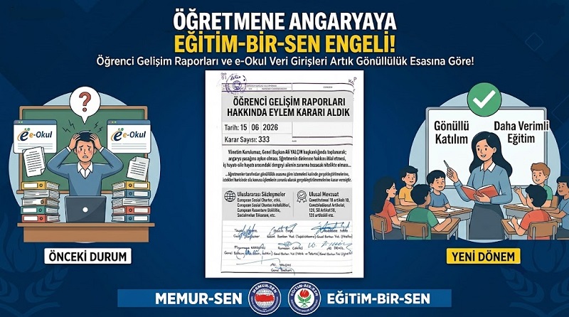 Eğitim-Bir-Sen Öğrenci Gelişim Raporlarını Boykot Ediyor