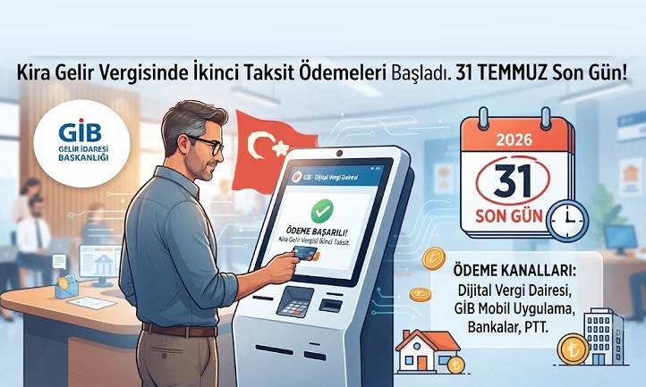 KİRA GELİR VERGİSİNDE İKİNCİ TAKSİT İÇİN GERİ SAYIM BAŞLADI: SON GÜN 31 TEMMUZ!