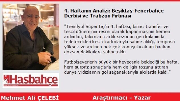 4. Haftanın Analizi: Beşiktaş-Fenerbahçe Derbisi ve Trabzon Fırtınası