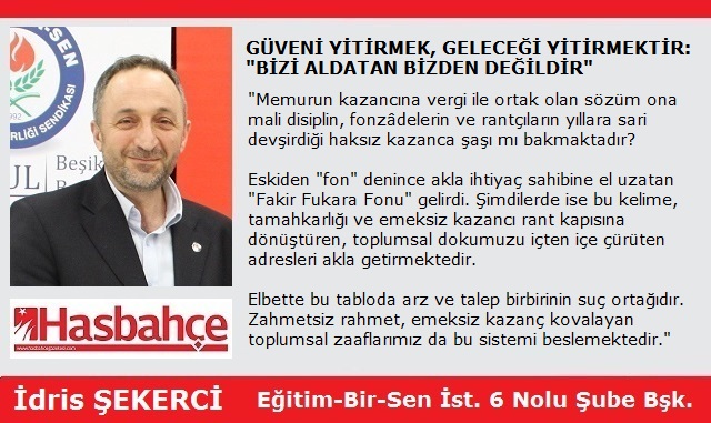 GÜVENİ YİTİRMEK, GELECEĞİ YİTİRMEKTİR: “BİZİ ALDATAN BİZDEN DEĞİLDİR”