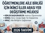 MEB’den Öğretmenlere “Aile Birliği için” İkinci İller Arası İsteğe Bağlı Yer Değiştirme Müjdesi