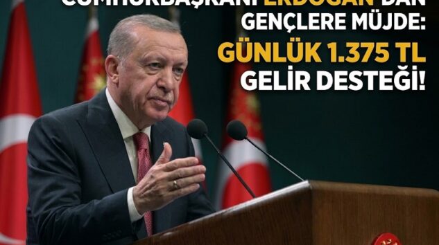 Cumhurbaşkanı Erdoğan’dan Gençlere Müjde: Günlük 1.375 TL Gelir Desteği!