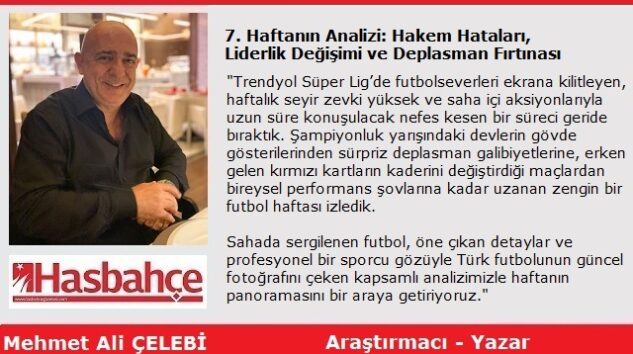 7. Haftanın Analizi: Hakem Hataları, Liderlik Değişimi ve Deplasman Fırtınası